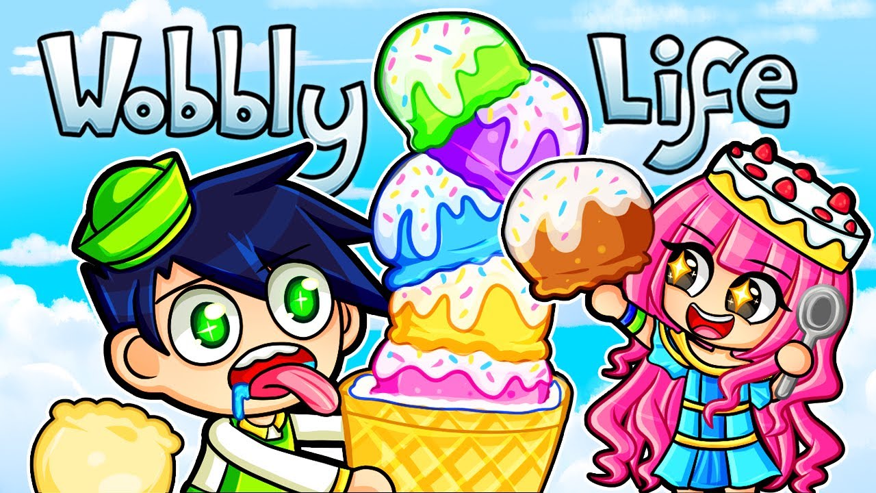 Our first job as ICE CREAM Workers in Wobbly Life!